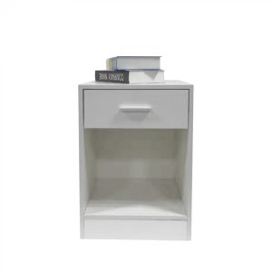 Nachttisch Flurschrank mit Schublade offenem Staufach 60 cm hoch weiß