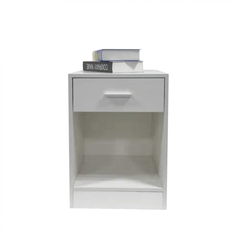 Nachttisch Flurschrank mit Schublade offenem Staufach 60 cm hoch weiß