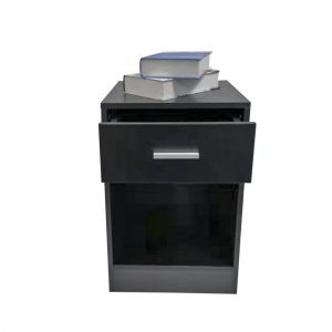 Nachttisch Flurschrank mit Schublade und offenem Staufach 60 cm hoch schwarz