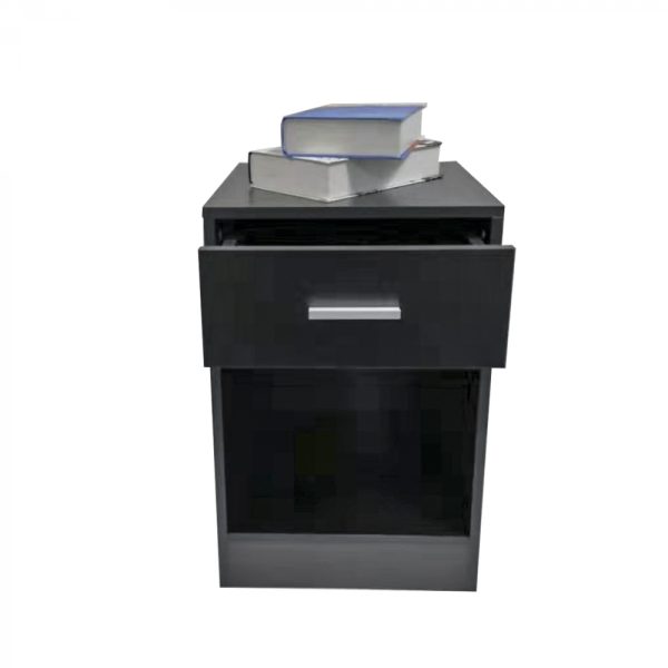   Nachttisch Flurschrank mit Schublade und offenem Staufach 60 cm hoch schwarz