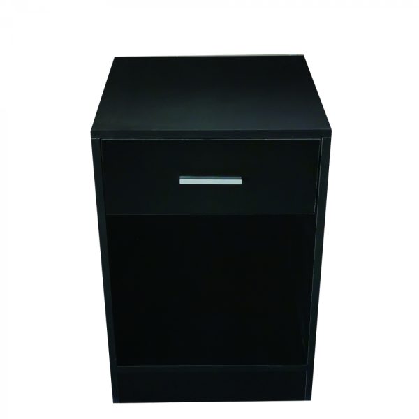   Nachttisch Flurschrank mit Schublade und offenem Staufach 60 cm hoch schwarz