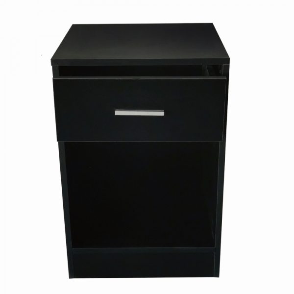   Nachttisch Flurschrank mit Schublade und offenem Staufach 60 cm hoch schwarz