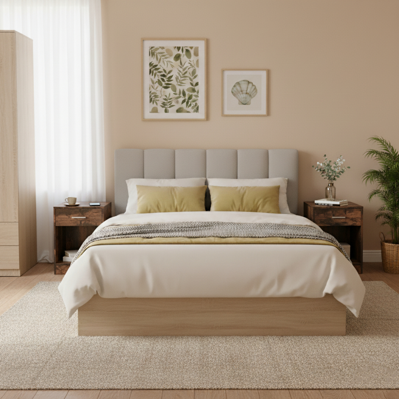 VDD – Nachttisch – Nachttisch-Set, 2 Stück – Nachttische – Nachttisch braun – Nachttisch aus Holz - alternatives Bild