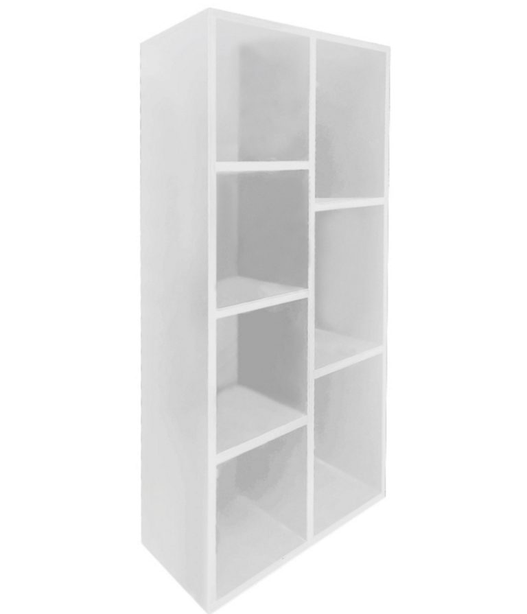 Bücherregal - offenes Regal - Hängeelement - 130 cm hoch - weiß - alternatives Bild