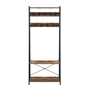 Industrielle Garderobe mit Bank und Schuhregal – cool und stilvoll!