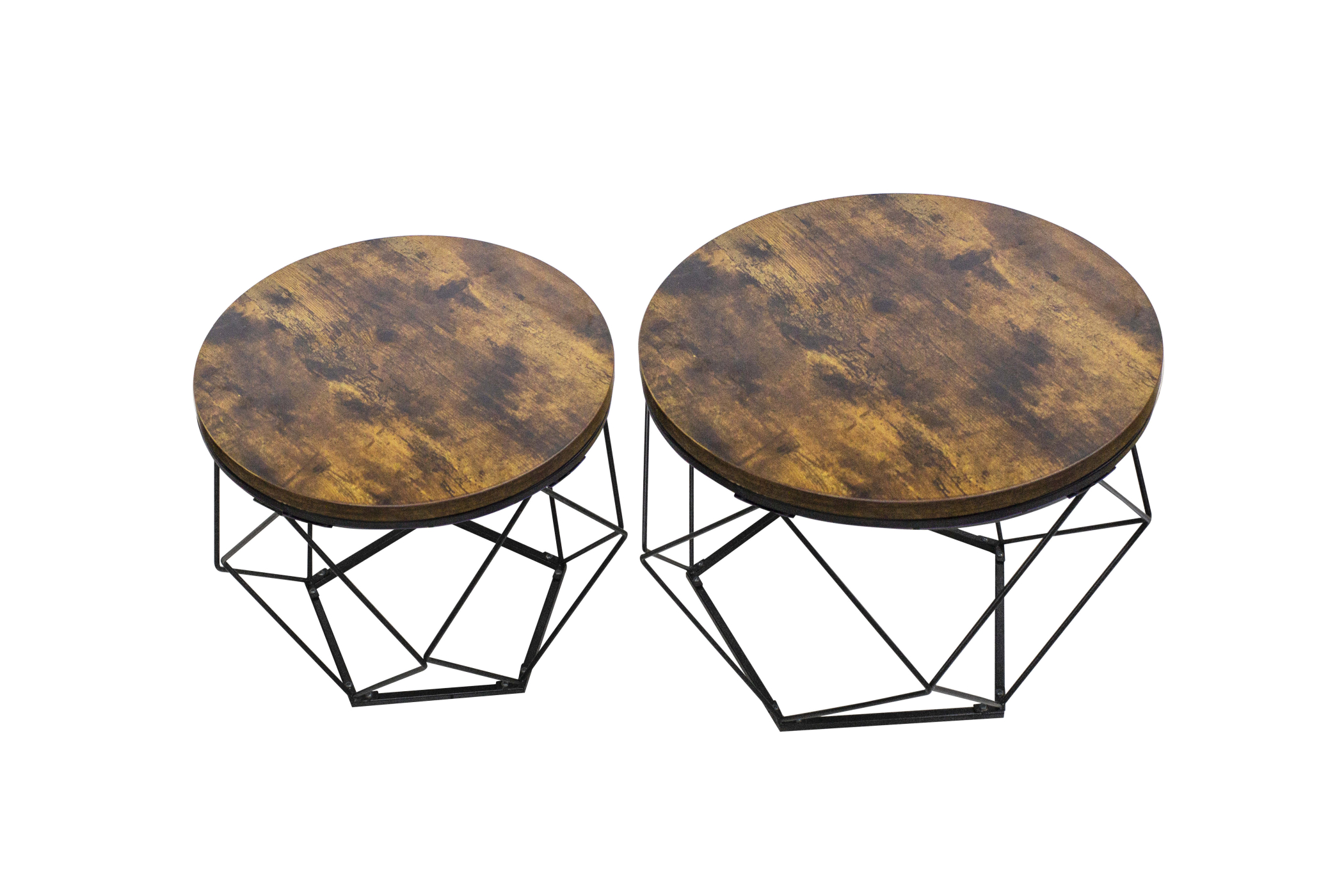 VDD Beistelltische 2er Set - Couchtisch im industriellen Vintage-Stil