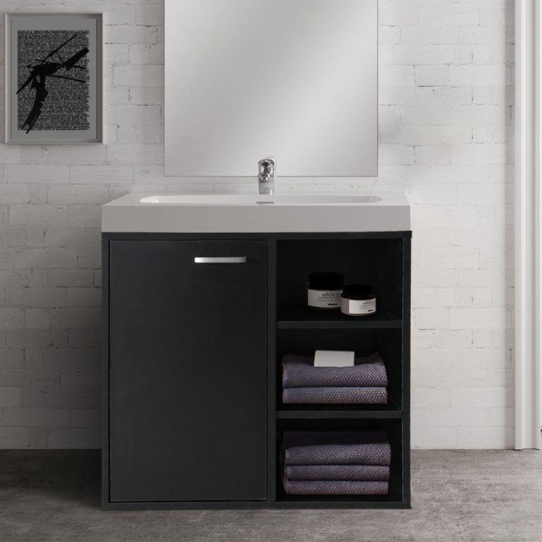 Waschbeckenschrank - Badmöbel - schwarz - alternatives Bild