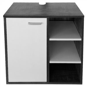 Waschtischunterschrank - Badmöbel - grau mit weiß