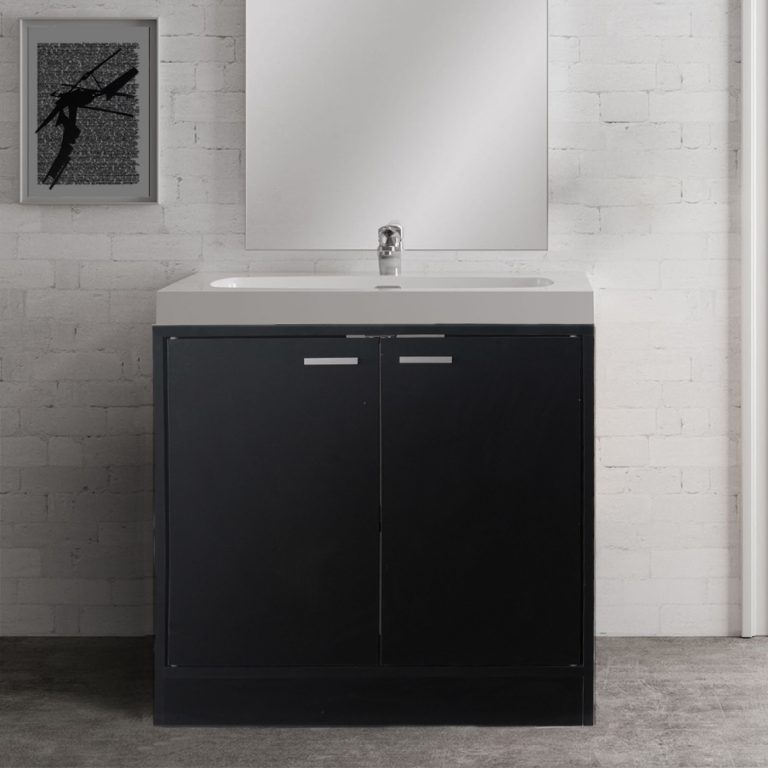 Waschbeckenschrank - Badmöbel - schwarz - alternatives Bild