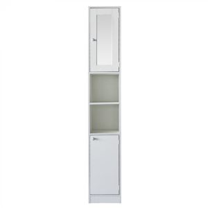 Säulenschrank Badezimmer - Aufbewahrungsschrank Badezimmer oder Flur - mit Spiegel - 180 cm hoch