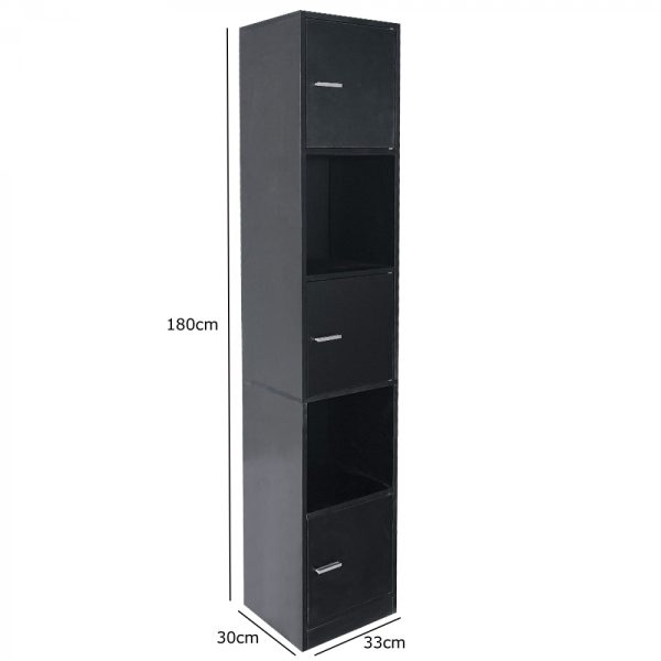   Säulenschrank Badezimmer – Aufbewahrungsschrank Badezimmer Schlafzimmer oder Flur – 180 cm hoch