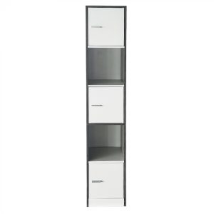 Säulenschrank Badezimmer - Schrank Badezimmer Schlafzimmer oder Flur - 180 cm hoch - grau