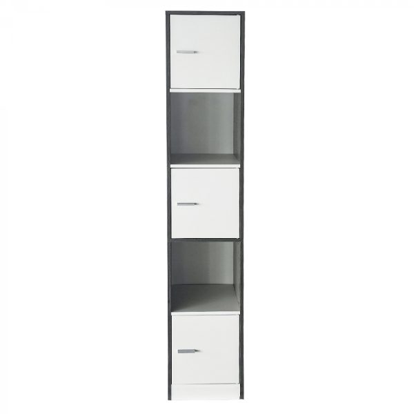   Säulenschrank Badezimmer – Schrank Badezimmer Schlafzimmer oder Flur – 180 cm hoch – grau