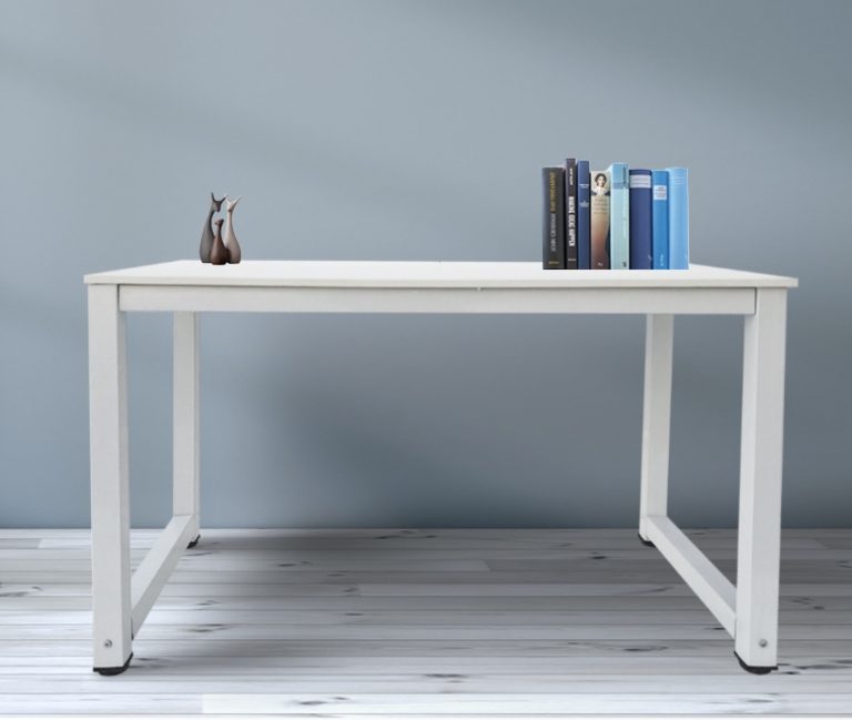 Schreibtisch - Computertisch - Küchentisch - Metall Holz - 120 cm x 60 cm - weiß - alternatives Bild