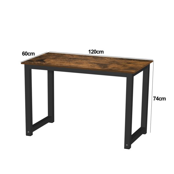   VDD – Schreibtisch – Computertisch – Küchentisch – Metall und Holz – 120 cm x 60 cm – schwarz