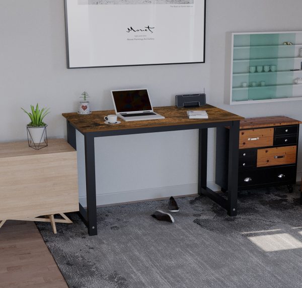   VDD – Schreibtisch – Computertisch – Küchentisch – Metall und Holz – 120 cm x 60 cm – schwarz