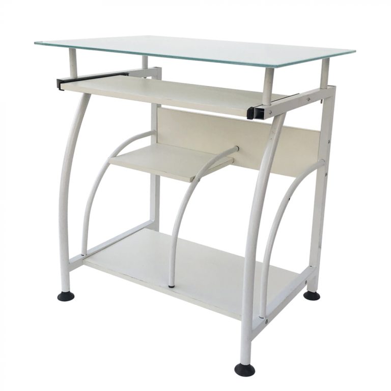 Schreibtisch-Laptop-Computertisch - platzsparend - 70 cm x 50 cm - weiß