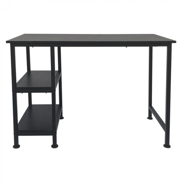   Schreibtisch-Computertisch – mit Ablagefächern – schwarzes Metallholz – 110 cm breit