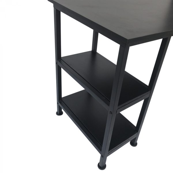   Schreibtisch-Computertisch – mit Ablagefächern – schwarzes Metallholz – 110 cm breit