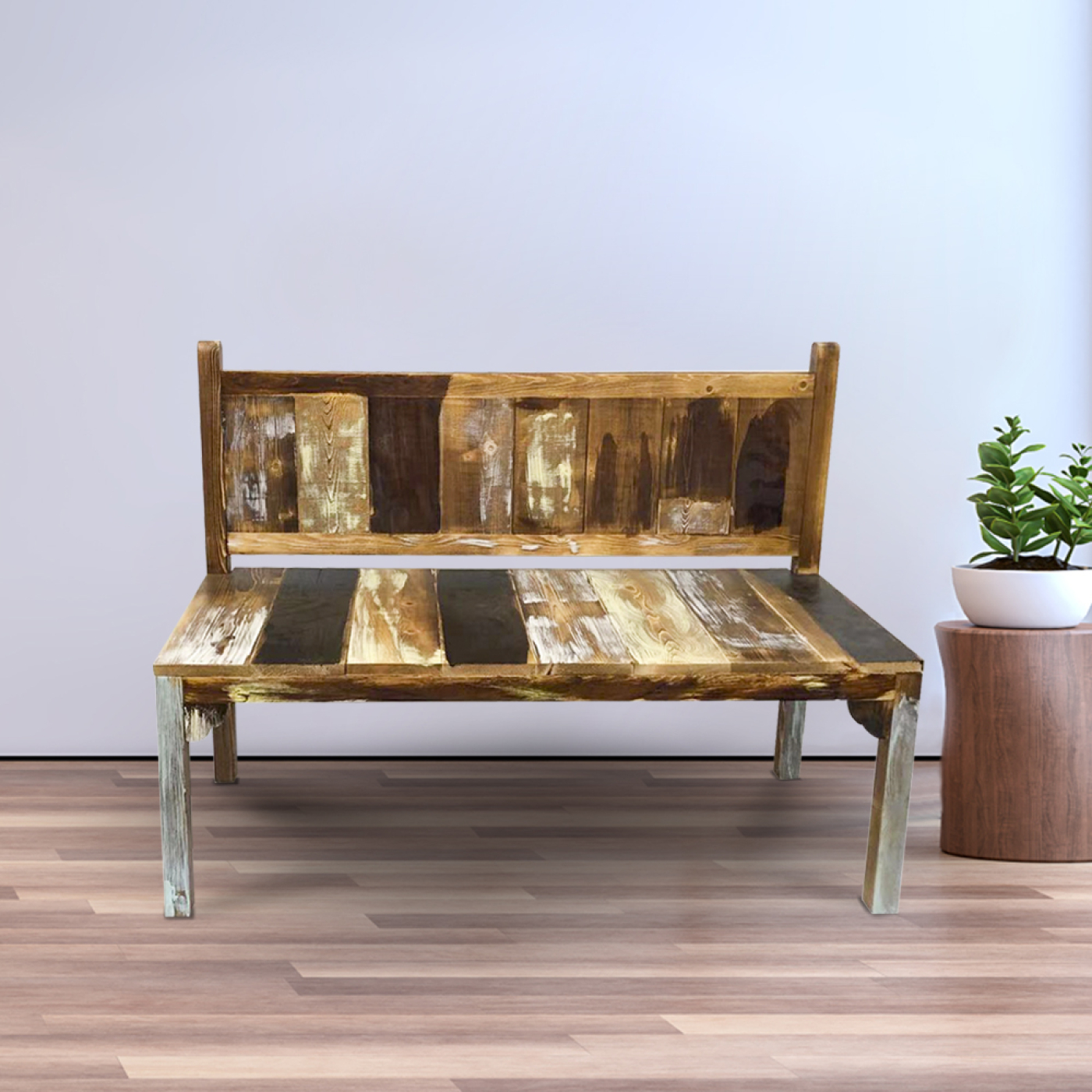 Kinderbank Garten Scrapie Recycling-Scrapwood Scrapwood Design-Stil 100 cm breit - alternatives Bild