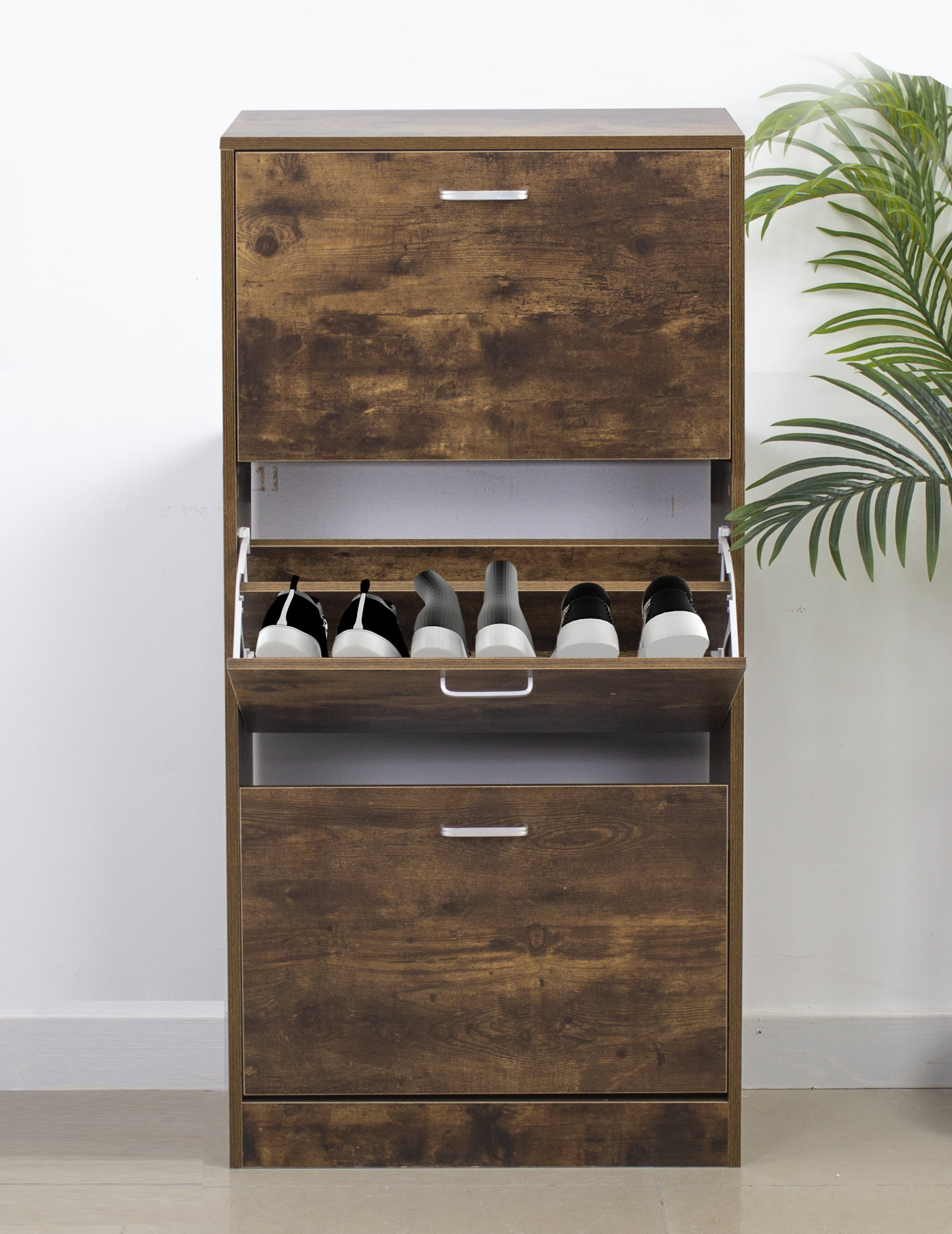 Schuhschrank Schuhregal Holz 3 Fächer - alternatives Bild