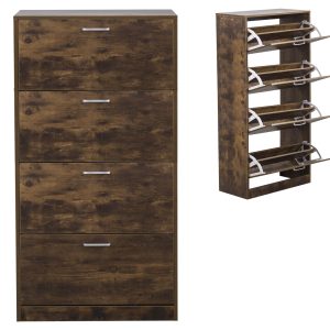 Schuhschrank - Schuhregal - 4 Fächer mit Klapptüren