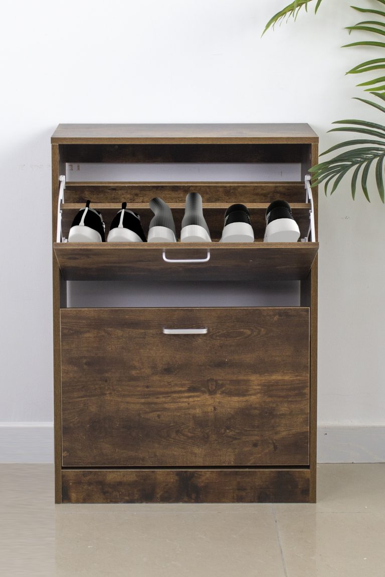 Schuhschrank - Schuhregal - 2 Fächer - Vintage Braun - alternatives Bild