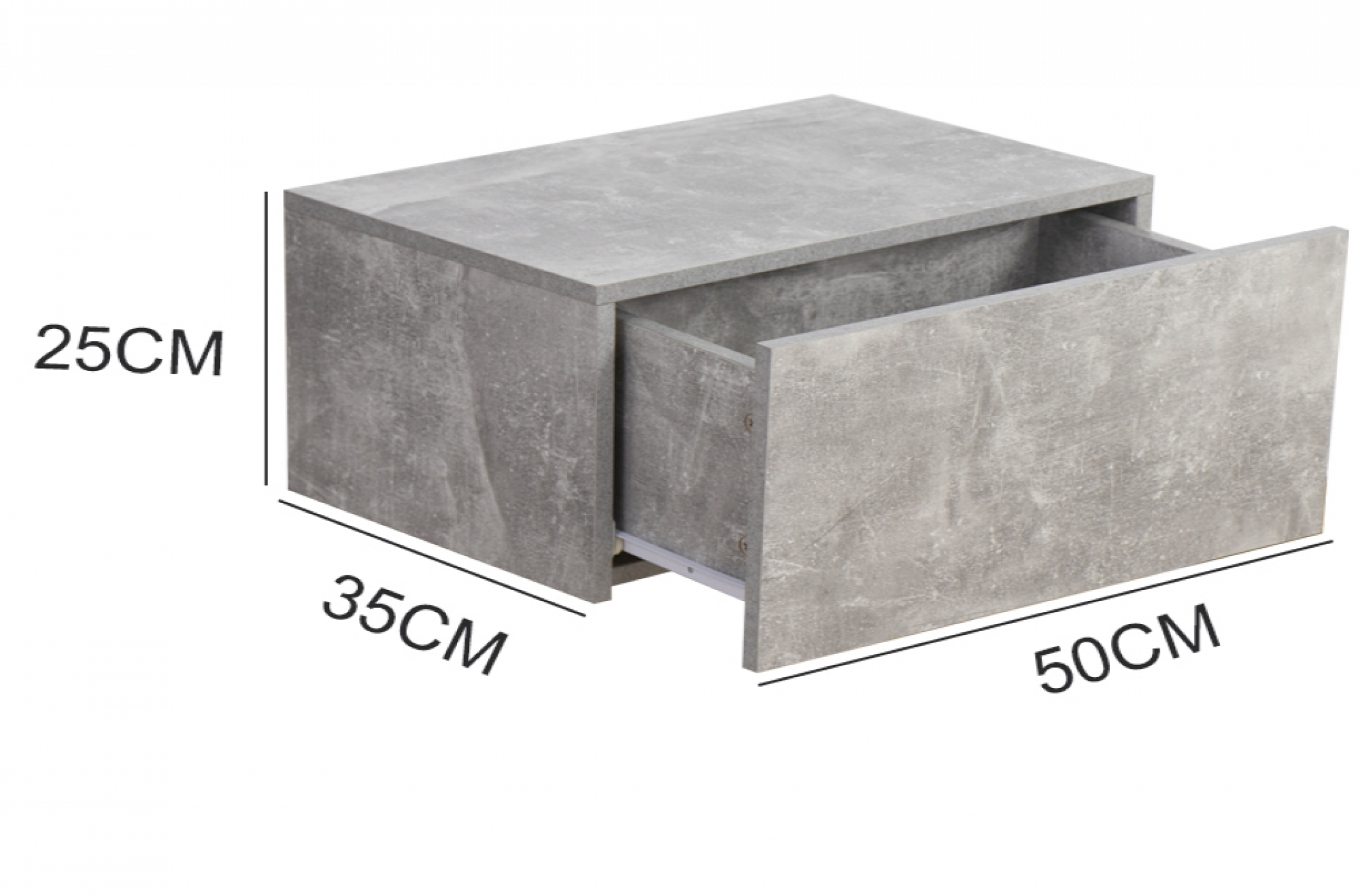 Schwebender Nachttisch - hängender Flurschrank - industriell - 50 cm breit - VDD World DE Schwebender Nachttisch - hängender Flurschrank - industriell - 50 cm breit - VDD World DE