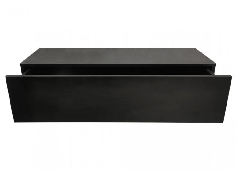 Schwebender Flurschrank - Hängender Sideboardschrank - 100 cm breit - schwarz