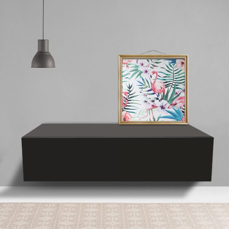 Schwebender Flurschrank - Hängender Sideboardschrank - 100 cm breit - schwarz - alternatives Bild