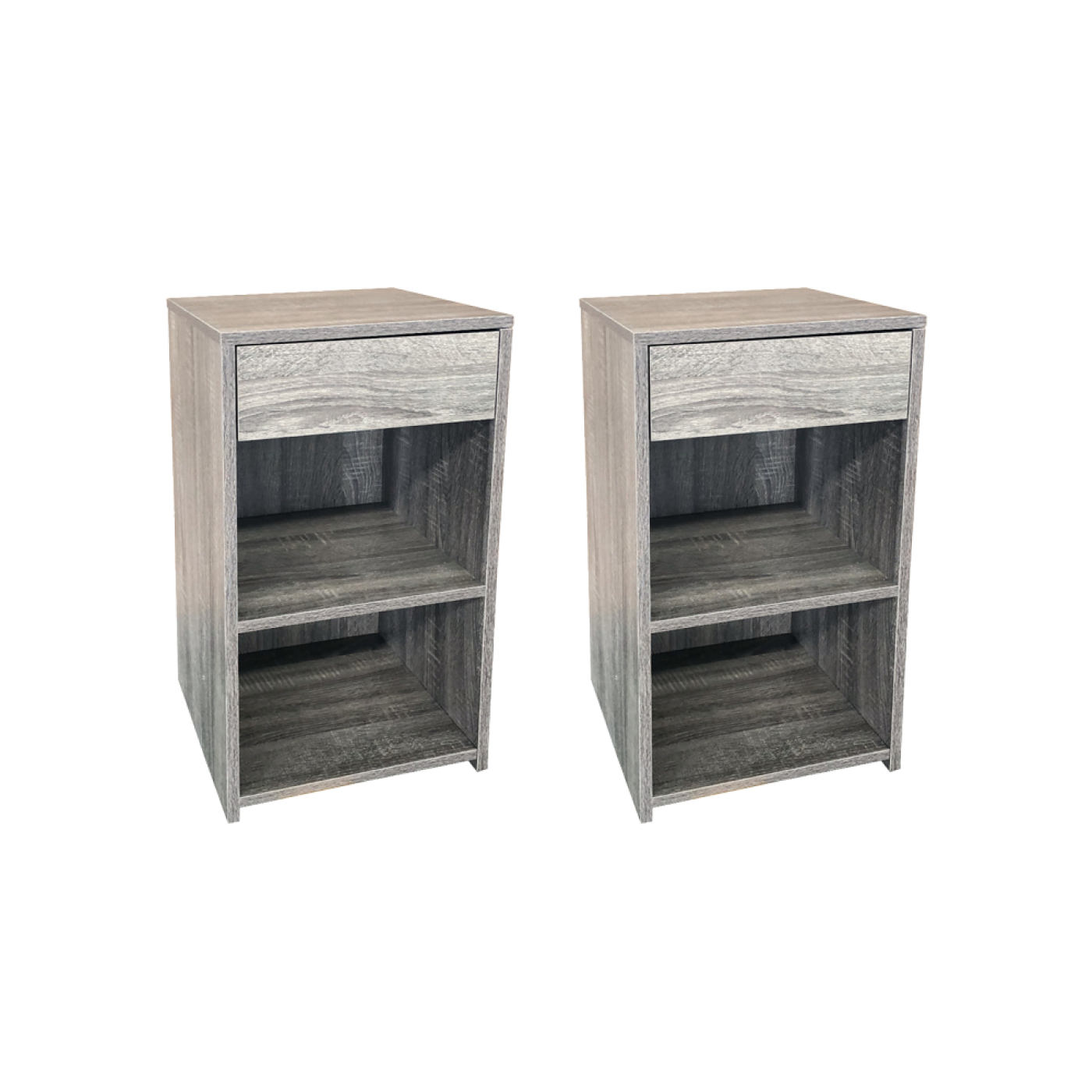 VDD – Nachttisch – Nachttisch-Set 2 Stück – Nachttische – Nachttisch grau – Nachttisch aus Holz