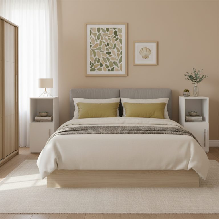 Nachttisch - Flurschrank - 65 cm hoch - graue Betonfarbe - VDD World DE