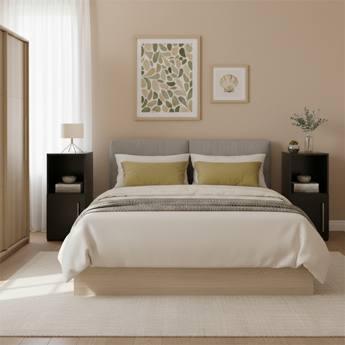 VDD – Nachttisch – Nachttisch-Set 2-teilig – Nachttische – Nachttisch schwarz – Nachttisch modern - alternatives Bild