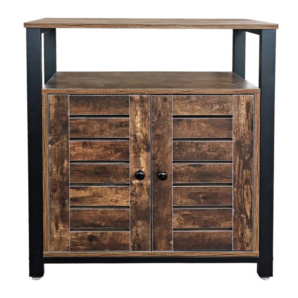 Wandschrank Sideboard Industrial - Bücherregal Aufbewahrungsschrank Metall Holz - VDD World DE
