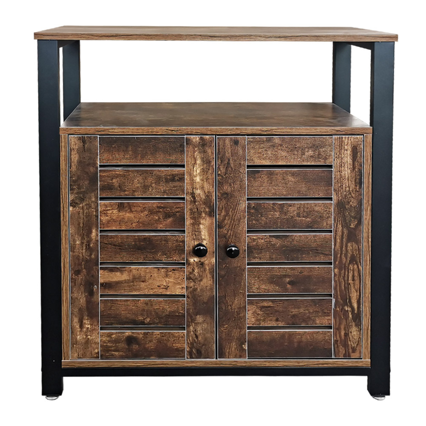 Wandschrank Sideboard Industrial - Bücherregal Aufbewahrungsschrank Metall Holz