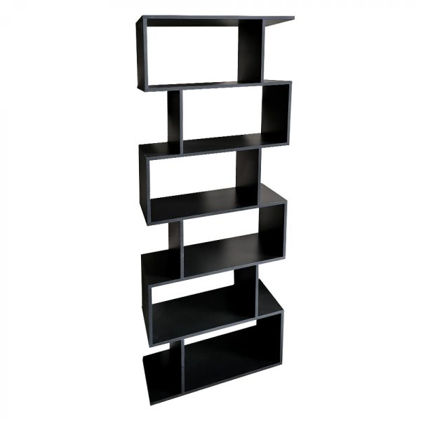   Bücherregal Fachschrank – Wandschrank gestapelter Würfel – 185 cm hoch – schwarz
