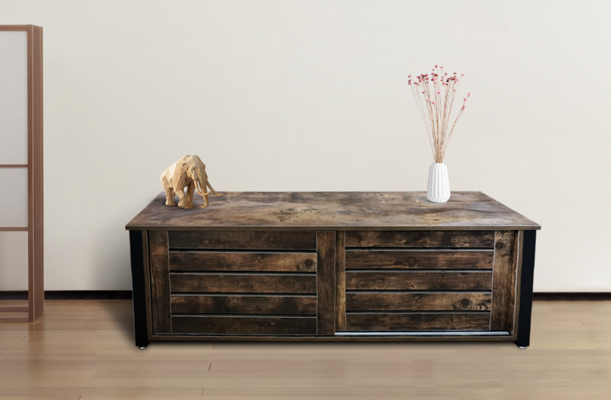 TV-Möbel Tough Industrial - Sideboard mit Schiebetüren - 130 cm breit - alternatives Bild