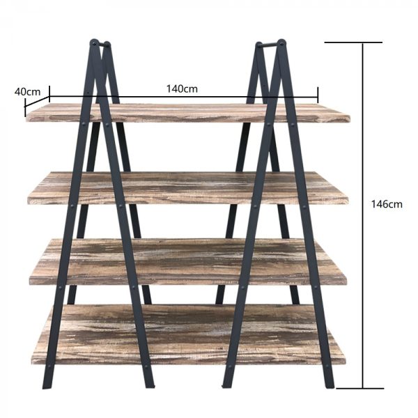   Wandschrank Bücherregal Tough – Industriedesign Metall – 140 x 146 cm