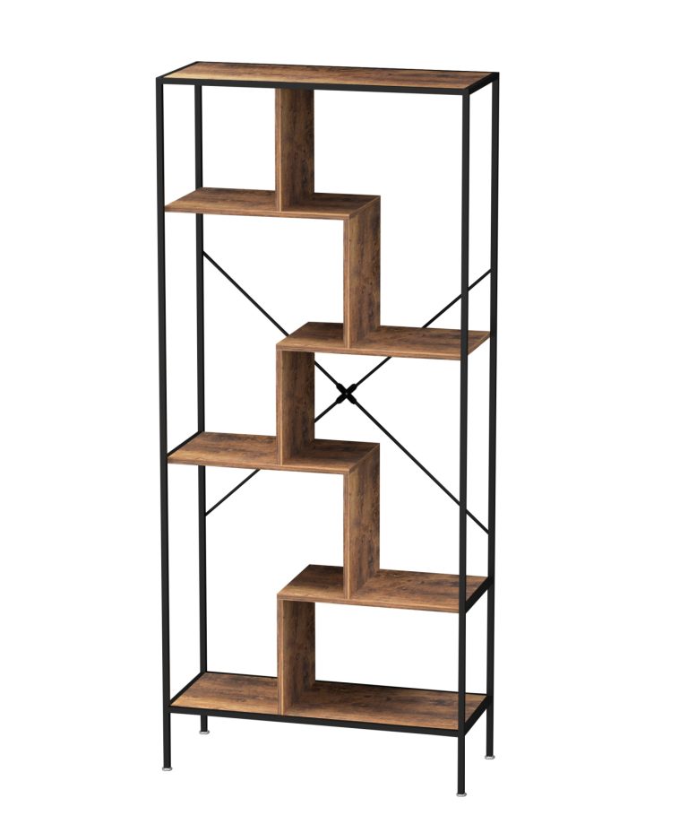 VDD Bücherregal Wandschrank Stabil - industriell - Metall Holz - 180 cm hoch