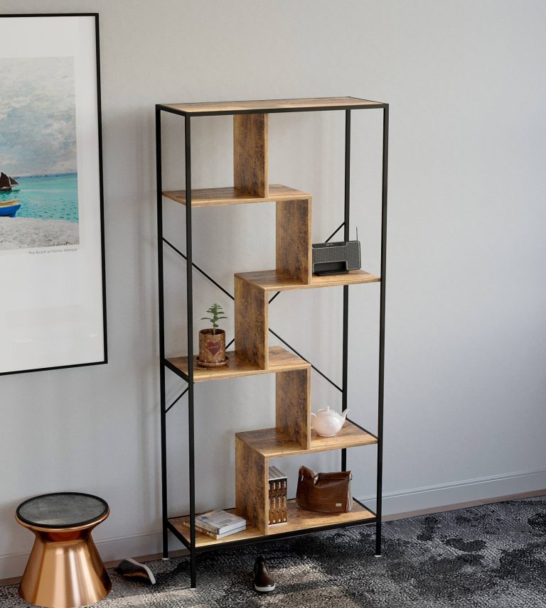 VDD Bücherregal Wandschrank Stabil - industriell - Metall Holz - 180 cm hoch - alternatives Bild