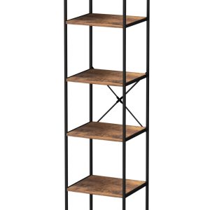 VDD Bücherregal Wandschrank Stabil - Industriedesign - Metall Holz - 40 x 40 x 174 cm