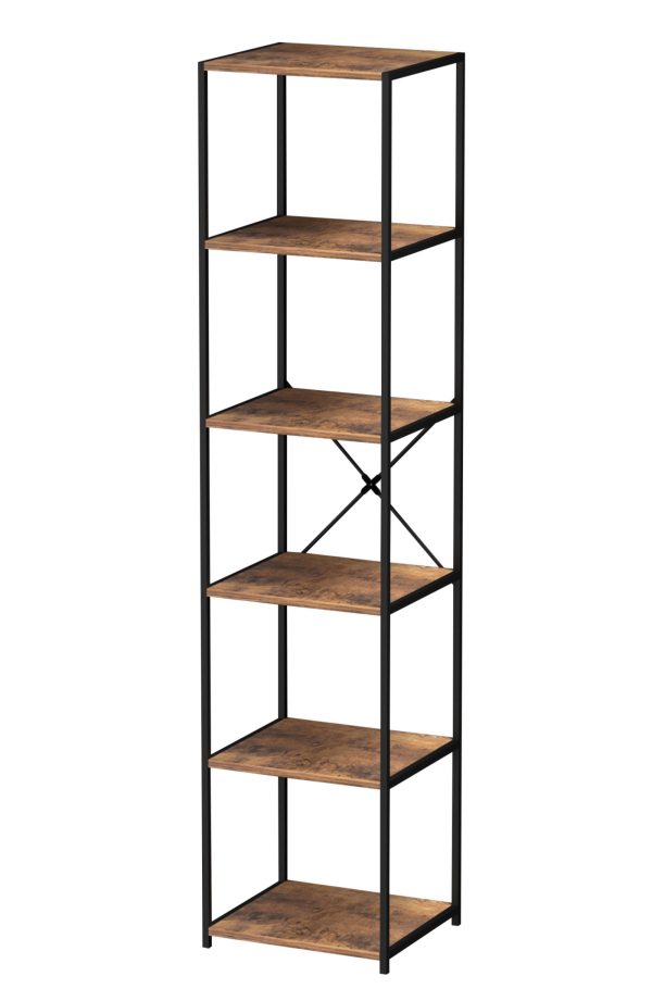   VDD Bücherregal Wandschrank Stabil – Industriedesign – Metall Holz – 40 x 40 x 174 cm