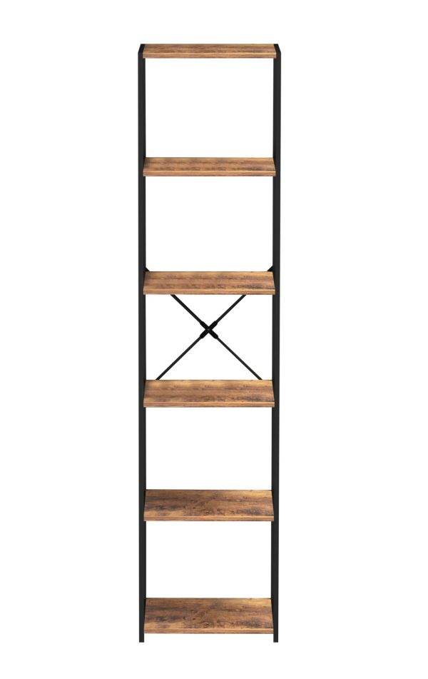   VDD Bücherregal Wandschrank Stabil – Industriedesign – Metall Holz – 40 x 40 x 174 cm