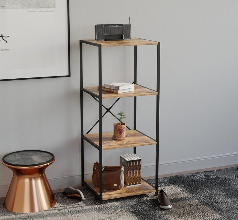 Nachttisch Wandschrank 84 cm hoch braun grau gefärbt - VDD World DE