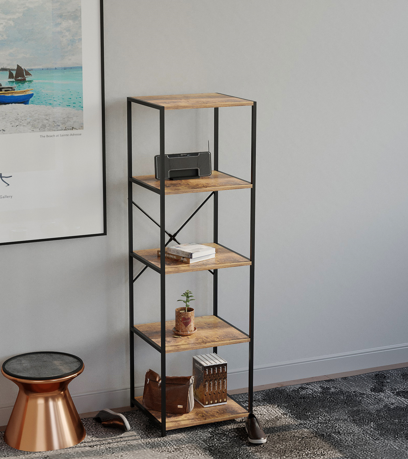 VDD Küchenschrank Industrie - Küchenregal Organisator - 139,5 cm hoch - alternatives Bild