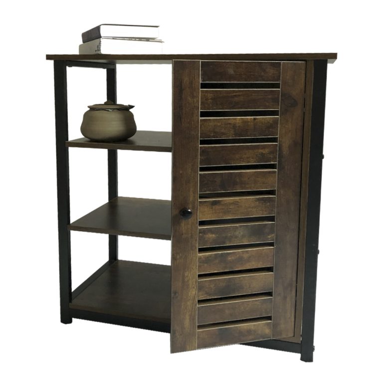 Wandschrank Sideboard Beistelltisch Tough - schwarzes Metall braunes Holz
