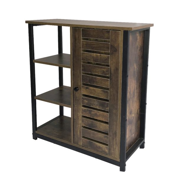 Wandschrank Sideboard Beistelltisch Tough - schwarzes Metall braunes Holz - VDD World DE