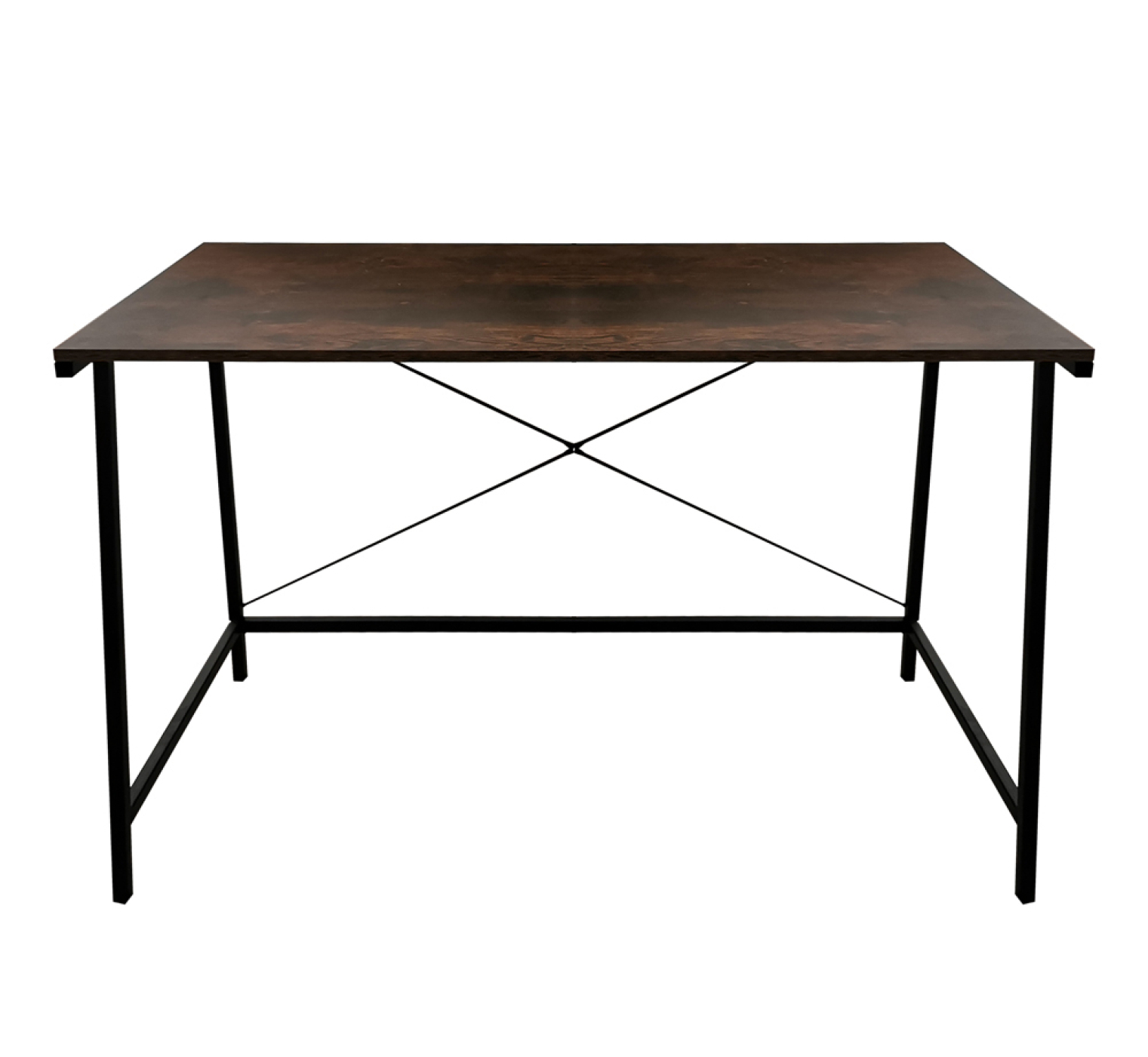 Schreibtisch Laptop-Computertisch Tough - Industrial Vintage - schwarzes Metall braunes Holz