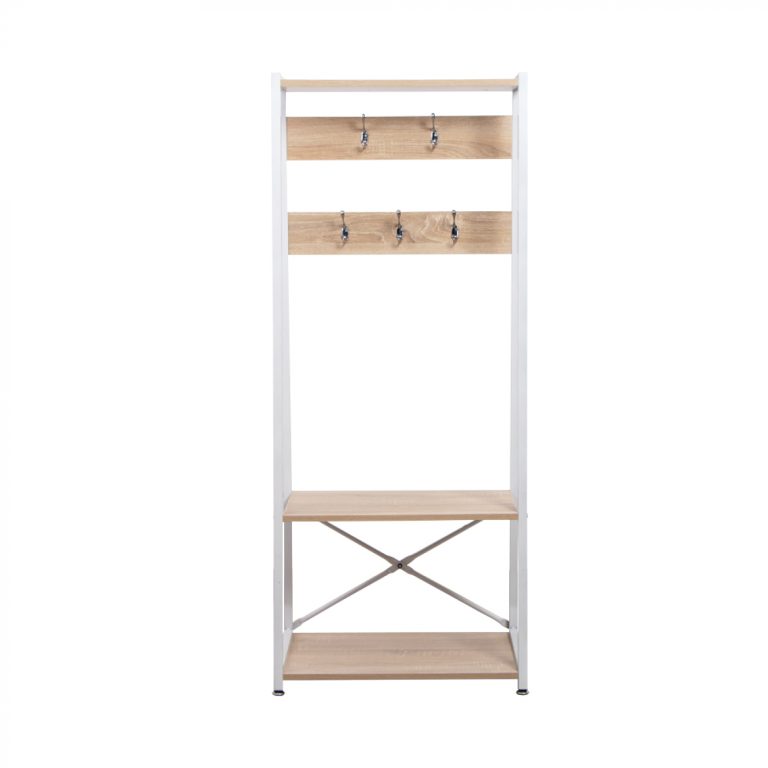 Wandschrank Robustes Metall, Holz, Industriedesign, offenes Bücherregal, 137 cm hoch, schwarz