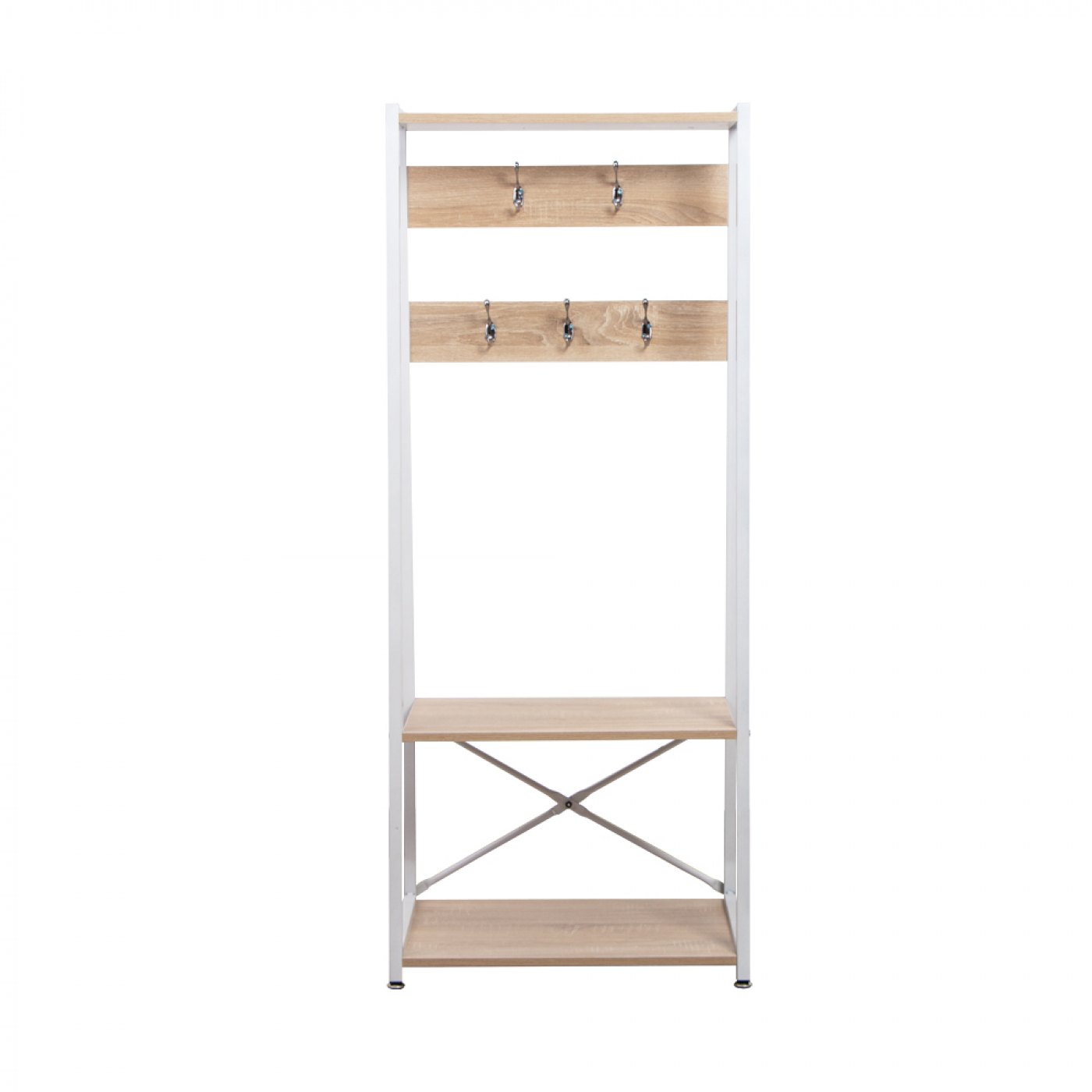 Wandschrank Robustes Metall, Holz, Industriedesign, offenes Bücherregal, 137 cm hoch, schwarz